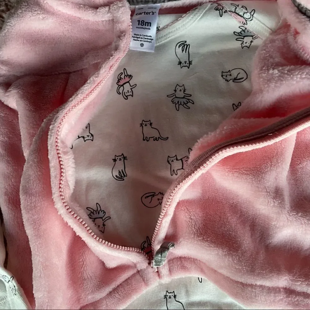 Carters 2 piece little jacket set cat jacket 9m